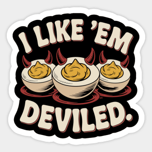 I Like ’Em Deviled – Funny Retro Deviled Egg Sticker